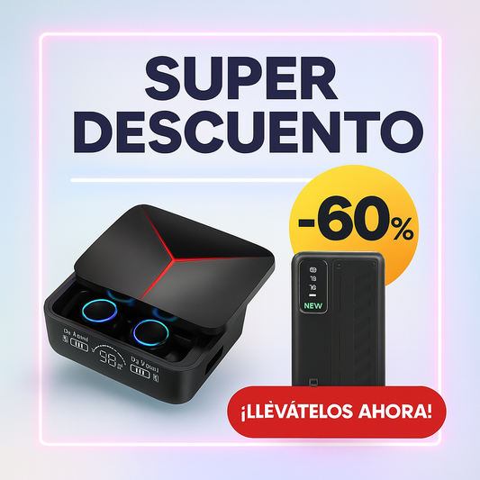 PACK TECNOLOGICO -AUDIFINOS + CARGADOR PORTATIL
