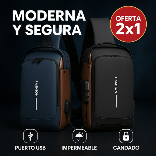 Set 2 Morrales Mochila Antirrobo Multibolsillos + Envío Gratis